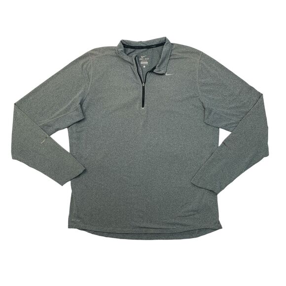 Nike Sweatshirt Mens L Large Grey Element Half Zip Running Dri Fit Thumbholes - Picture 1 of 12